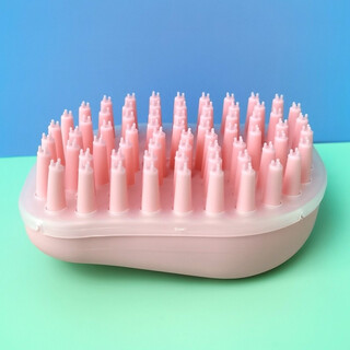 Dele dog bath brush cat bath brush teddy golden hair border collie cleaning massage brush pet supplies pink