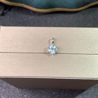 Nanzhi simple small exquisite natural aquamarine pendant 925 silver gold plated six claw pendant one carat aquamarine 6*6mm