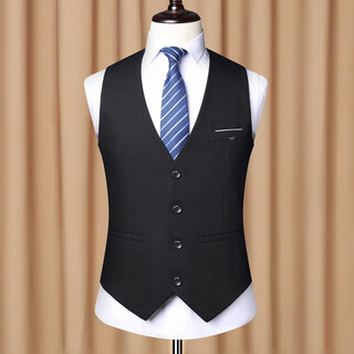 Zuosike middle-aged and elderly men's spring, autumn and summer thin suits single vest for the elderly multi-pack vest dad casual vest black xxl