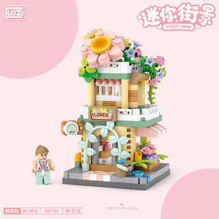 Lizhi (loz) assembled street scene model 6-12-15 years old assembled children's toys to give girls birthday gifts 8816 flower shop