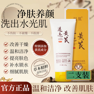 润凰黄芪霜洗面奶老牌国货保湿透亮提亮肤色细 200g 【2支 透亮焕白】