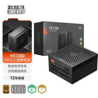 超频三（PCCOOLER）额定1200W YS1200 高阶金牌全模组电源（ATX3.1标准/PCIE5.1/自动启停/全日系电容）支持5090