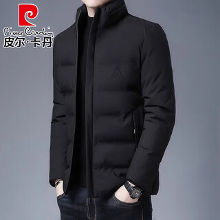 Pierre cardin (pierre cardin) down jacket men's 2024 new cotton-padded winter thickened coat winter men's cotton-padded jacket men's cotton-padded jacket black black n2081 l recommended 95-120jin jin equals 0.5 kg to wear