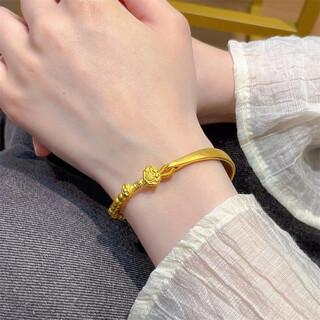 Jianyingsi 9999 ruyi lock 24k gold-plated half bracelet bracelet gold transfer bead bracelet chinese valentine's day gift for my wife ruyi lock half bracelet