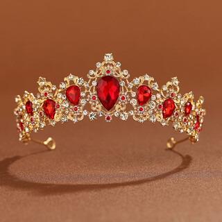 Shijun (shijun) crown birthday 18th year old gift bridal tiara goddess high-end princess atmosphere crown wedding dress hair accessory burgundy crown ts-0123-d
