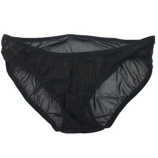 Men's briefs, elastic mesh, transparent, tempting, stretch thong, t-pants, black, one size fits all, 160 jin, jin equals 0.5 kg