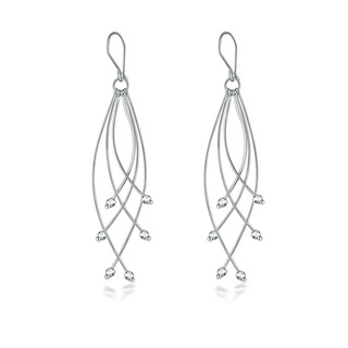 Jincaifu pt950 high-quality curved tassel platinum earrings platinum earrings earrings earrings platinum curved tassel earrings about 5g