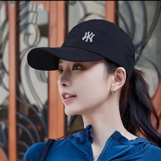 Lan shimeng wears thin quick-drying sun protection hat, unisex running cap, breathable cap, peaked cap, fashionable and versatile baseball cap, black 55-58cm