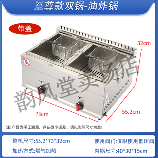 Sailoto deep-fried dough sticks pot commercial gas fryer skewers fried chicken french fries liquefied gas large capacity deep-fried dough sticks fryer 1cm double fryer + fried blue * 2 inside the fryer 0cm