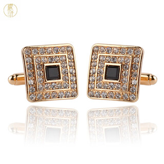 Lemon fiber new austrian crystal cufflinks, fashionable diamond hollow twist cufflinks, french shirt cufflinks xk1076 gold