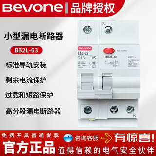 北元电气小型漏电断路器BB2L-63C型30mA空开6A-50A/1P+N/3P+N+N 20A 2P