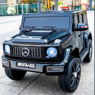 Xiaolegou children's electric car stroller with remote control baby electric car four-wheel off-road can sit on children's toy car black 12v four-wheel drive leather seat + swing + remote control