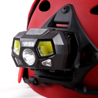 Battlefield camp strong light xpe+cob+red light usb charging led induction headlight waterproof night fishing cycling camping mountaineering headlight headlight black + helmet bracket
