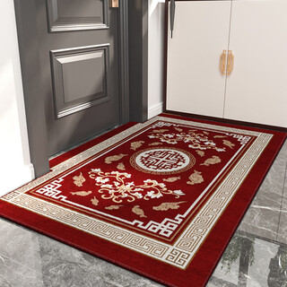 Gudie chinese-style floor mats for entry doors, door mats, entrance doors, home washable, machine washable, xiangyun festive-red, 120 160 cm, rectangular
