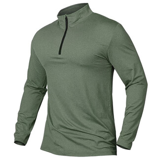 Gray shell men's long-sleeved 100% merino wool quick-drying outdoor sports breathable and skin-friendly merino wool top military green 180gsm/100% wool l recommended 155-170jin jin equals 0.5kg