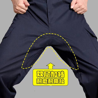 Overalls trousers with extra gear overalls men's straight loose wear-resistant trousers casual welder labor protection pants dark blue double layer extra gear anti-scalding 2xl recommended 140-160 jin jin equals 0.5 kg