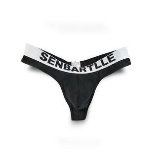 Roselex confidential delivery men's thong cotton simple t-pants seamless sexy low waist u convex large bag m black