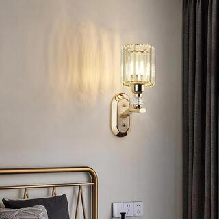 Ganxin new modern minimalist bedroom bedside lamp light luxury crystal wall lamp living room study corridor aisle stairwell lamp 11 models with led three-color light 12w