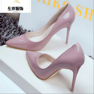 Shoes for schoolgirls nude high heels for women with stiletto heels and pointed toes black patent leather blue large size single shoes for women pink 10cm 34