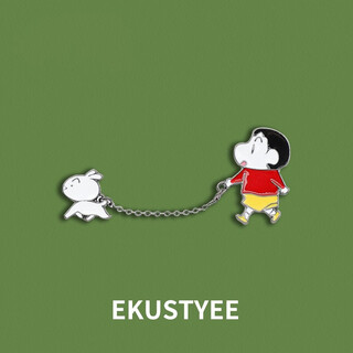 Ekustyee crayon shin-chan brooch japanese style cute trendy student men and women metal badge pin bag decoration