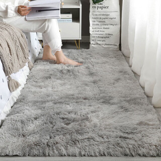 Qingqing libin thickened carpet for bedroom girl stain-resistant bedside living room tatami room large area full carpet water gray 50x200 cm