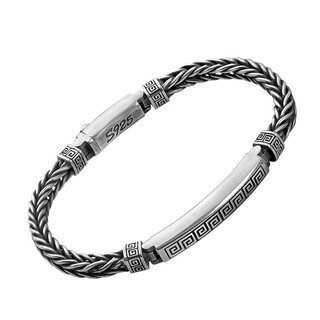 Rosena sammi925 sterling silver personalized retro ethnic style silver jewelry pure hand-woven fashion trendy brand bracelet bracelet for men and women 170jin jin equals 0.5kg and above-22cm