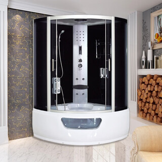 Wulang machinery (can be installed on the door) shower room bath shower room with bathtub bathroom bathroom sauna room integrated bathtub 150*150*220cm black with steam