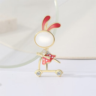 Strong silver japanese zodiac rabbit brooch women's design suit pin corsage anti-light buckle brand scooter rabbit brooch