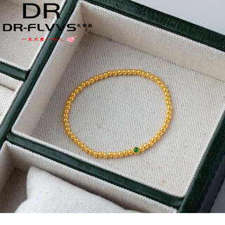 Fat donglai's same style 18k gold thin bracelet hong kong duty-free gold 999 gold ancient method 18k green zirconium thin