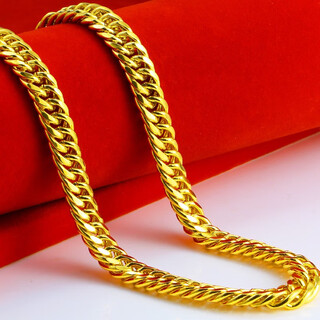 Red shadow old phoenix gold store gold necklace full gold men's and women's gold chain imitation 18k gold boss chain thick strips ordinary style non-national standard