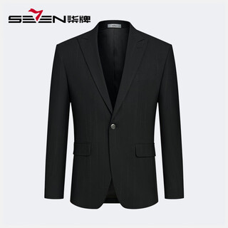 Qipai men's suit suit spring and summer new business gentleman contrast color striped suit shopping mall black b46