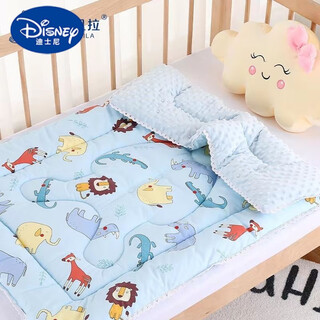 Disney (disney) crib mattress, newborn mattress, machine washable pure cotton baby kindergarten, washable beanie mattress, thickened blue zoo, thickened, machine washable 80*120cm