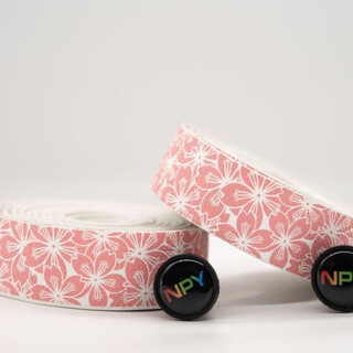 Raft core mummy handlebar belt npy sakura road bike anti-slip shock absorption comfortable strap wear-resistant cyclist female white background - pink flower (boxed/send electrical tape/2 roll price)