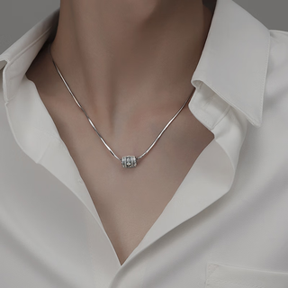 Mansheng pixiu necklace men's trendy hip-hop men's pendant retro rotatable six-character mantra transfer beads men's clavicle chain