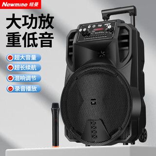 Newman n509 square dance audio mobile home outdoor karaoke bluetooth speaker trolley portable heavy bass large volume super long battery life 12-inch standard remote control + single microphone
