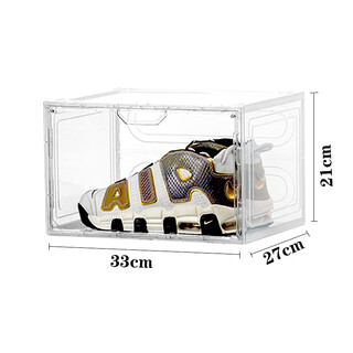 6-sided full hard shoe box storage box aj sneakers anti-oxidation shoe cabinet transparent shoe plastic acrylic hat box shoe wall side opening white 10 pieces (about size 46 high-top sneakers) 33x27x21cm