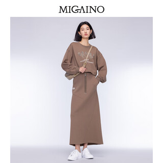 Migaino women's 2025 autumn new urban light outdoor sweatshirt half skirt casual sports suit mo32mc001 coconut shell color 160/84a/m