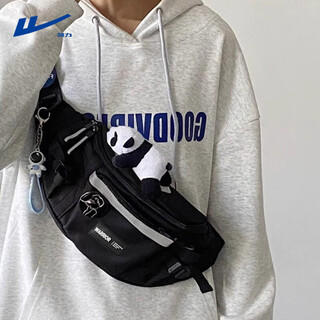 Pull back messenger bag, men's chest bag, trendy street photography, sports waist bag, casual, versatile, student couple, cycling shoulder bag, women