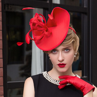 Ee original design european and american fashionable lady hat elegant and versatile jockey club lady style hat for women 2336 red