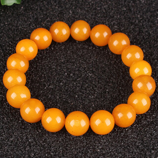 Minol chicken fat yellow beeswax old wax round bead bracelet diameter 11mm weight 15.97 grams