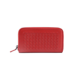 Second-hand 95 new bv long braided long wallet 19*11 red wallet animal year b8302