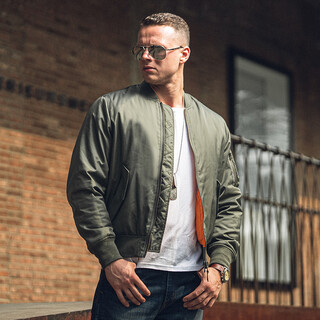 Longya second generation ma-1 flight jacket tactical suit men's ma1 flight jacket fan jacket men's outdoor gentleman product laurel green l 180/100a 160-180jin jin is equal to 0.5 kg