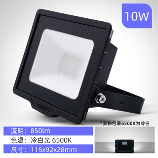 Philips led floodlight outdoor waterproof advertising light mingxin outdoor light lighting courtyard floodlight 10w (6500k white light)