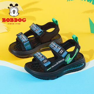 Babu dou children's shoes boys sandals summer little boys boys' children's shoes 105542037 black/lake bottom green 28