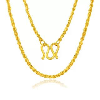 Peso bird necklace women's 9999 foot sand gold twist necklace simple gold necklace pure gold solid chain rope chain clavicle chain 6g 45cm twist necklace female lao fengxiang's same style