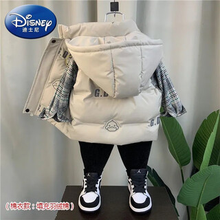 Disney (disney) children's clothing boys cotton vest outer wear 2024 new baby winter vest vest children beige 90
