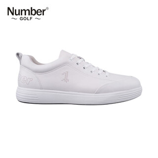 Number men's golf shoes autumn and winter genuine leather casual lightweight waterproof spikeless anti-slip wear-resistant golf shoes men's white 617 40