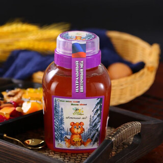 Shifangyi russian original imported honey pure crystalline linden tree honey hundred flowers dandelion honey bumble bee black honey winter bear hundred flower honey 1000g