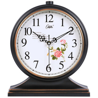 Compas wall clock, classical european desk clock, retro living room decoration desk clock, creative bedroom bedside clock, quartz clock 3020 digital black gold