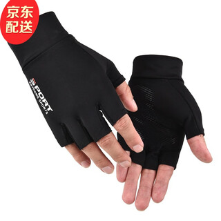 Manqi meiya half-finger gloves for men and women riding trams and driving takeaway fishing non-slip breathable thin five-finger gloves black exposed five-finger sport style one size